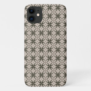ベージュとブラウンのレトロな円形 iPhone 11 ケース