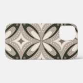ベージュとブラウンのレトロな円形 Case-Mate iPhoneケース (裏面 (横))