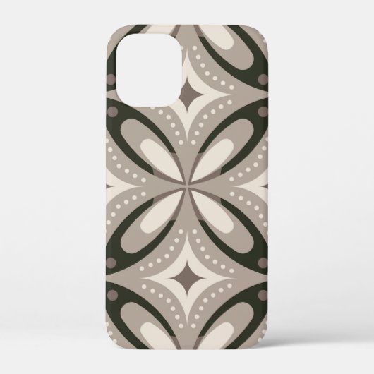 ベージュとブラウンのレトロな円形 Case-Mate iPhoneケース (裏面)