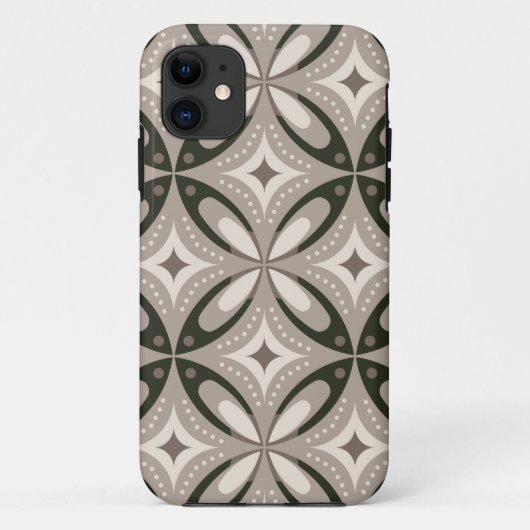 ベージュとブラウンのレトロな円形 Case-Mate iPhoneケース (裏面)