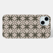ベージュとブラウンのレトロな円形 Case-Mate iPhoneケース (裏面 (横))