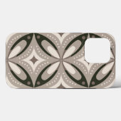 ベージュとブラウンのレトロな円形 Case-Mate iPhoneケース (裏面 (横))