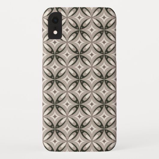 ベージュとブラウンのレトロな円形 Case-Mate iPhoneケース (裏面)