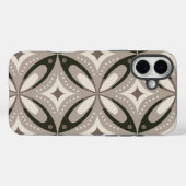 ベージュとブラウンのレトロな円形 Case-Mate iPhoneケース (裏面 (横))