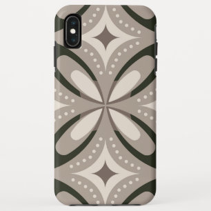 ベージュとブラウンのレトロな円形 iPhone XS MAXケース