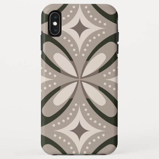 ベージュとブラウンのレトロな円形 Case-Mate iPhoneケース (裏面)