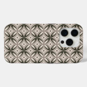 ベージュとブラウンのレトロな円形 Case-Mate iPhoneケース (裏面 (横))