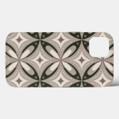 ベージュとブラウンのレトロな円形 Case-Mate iPhoneケース (裏面 (横))