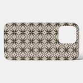 ベージュとブラウンのレトロな円形 Case-Mate iPhoneケース (裏面 (横))