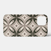 ベージュとブラウンのレトロ円形デザイン Case-Mate iPhoneケース (裏面 (横))