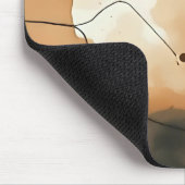 ベージュとブラウンの抽象芸術フロー マウスパッド (コーナー)