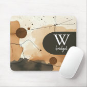 ベージュとブラウンの抽象芸術フロー マウスパッド (マウス)