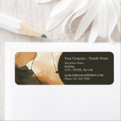 ベージュとブラウンの抽象芸術フロー ラベル (インサイチュ)