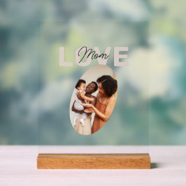 ベージュとブラウンの美学ミニマリスト愛ママ アクリルサイン