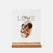 ベージュとブラウンの美学ミニマリスト愛ママ アクリルサイン (正面)