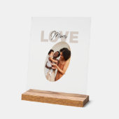 ベージュとブラウンの美学ミニマリスト愛ママ アクリルサイン (傾斜)