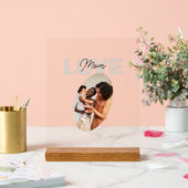 ベージュとブラウンの美学ミニマリスト愛ママ アクリルサイン (ウェディング)