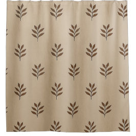 ベージュとブラウンの離れシャワーカーテン シャワーカーテン