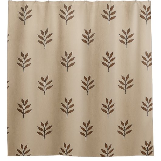ベージュとブラウンの離れシャワーカーテン シャワーカーテン (正面)