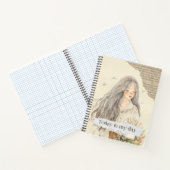 ベージュとブラウンウォーター色の女性イラストレーション ノートブック (内部)