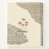 ベージュとブラウンウォーター色の女性イラストレーション ノートブック (裏面)