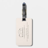 ベージュとブラックのミニマル写真撮影 ラゲッジタグ (裏面縦)