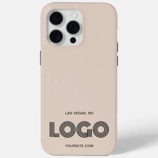 ベージュとブラックのモダンな長方形ロゴ Case-Mate iPhoneケース (裏面)