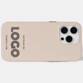 ベージュとブラックのモダン長方形ロゴ Case-Mate iPhoneケース (裏面 (横))