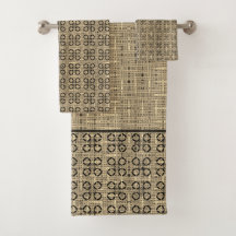 ベージュとブラックの織り模様