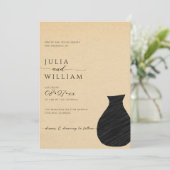 ベージュとブラックの美観 | ウェディング 招待状 (スタンド正面)