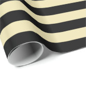 ベージュとブラックストライプ ラッピングペーパー (ロールコーナー)