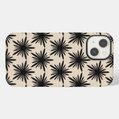 ベージュとブラックボホ抽象芸術星模様 iPhoneケース (裏面横)