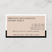 ベージュとブラックミニマルクリーン熟公証人 名刺 (裏面)