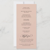 ベージュとブラック書道スクリプト結婚式 プログラム (裏面)