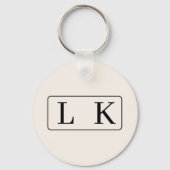 ベージュとブラック最高のの友達モノグラムの キーホルダー (正面)