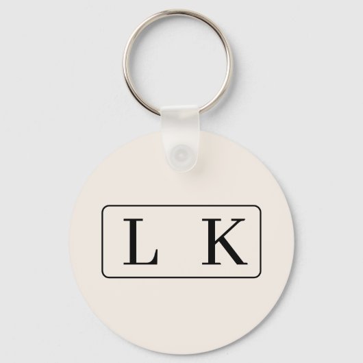 ベージュとブラック最高のの友達モノグラムの キーホルダー (正面)