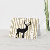 ベージュとブラック樺の木ツリーフォレストのグリーティングカード カード (正面)