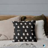 ベージュとブラック"ブー!" ハロウィンカワイイミニマル秋 クッション