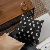 ベージュとブラック"ブー!" ハロウィンカワイイミニマル秋 クッション