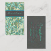 ベージュとブルーの抽象芸術ランダム渦 名刺 (正面/裏面)