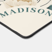 ベージュとブルーの花 デスクマット (コーナー)