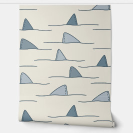ベージュとブルーシャークフィンの子供の壁紙 壁紙
