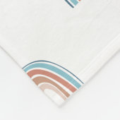 ベージュとブルーレインボー フリースブランケット (角)