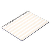 ベージュとホワイトキャンディストライプー ノートブック (左側)