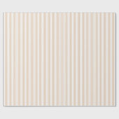 ベージュとホワイトキャンディストライプー ラッピングペーパー (フラット)