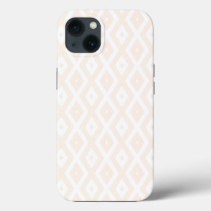 ベージュとホワイトダイヤモンドパターンケースメイトiPhone c iPhone 13ケース
