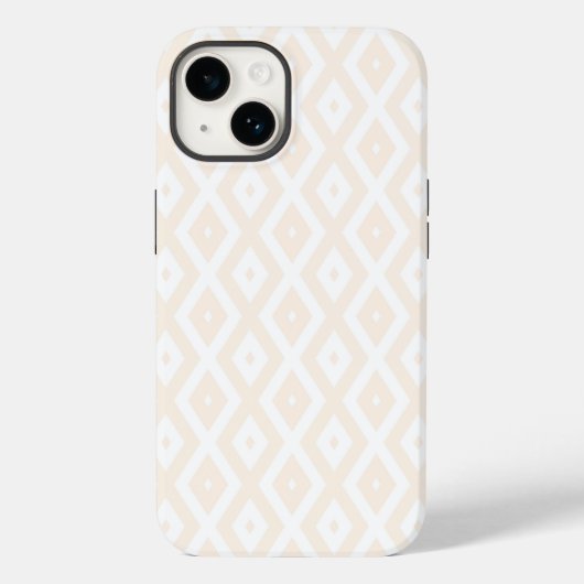 ベージュとホワイトダイヤモンドパターン Case-Mate iPhoneケース (裏面)