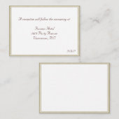 ベージュとホワイトフレームRSVP披露宴カード エンクロージャーカード (正面/裏面)