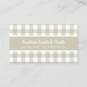 ベージュとホワイトプレイドベーカリー名刺 名刺 (正面)