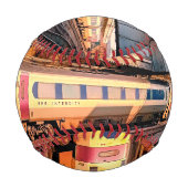 ベージュとマルーンの列車 野球ボール (正面)